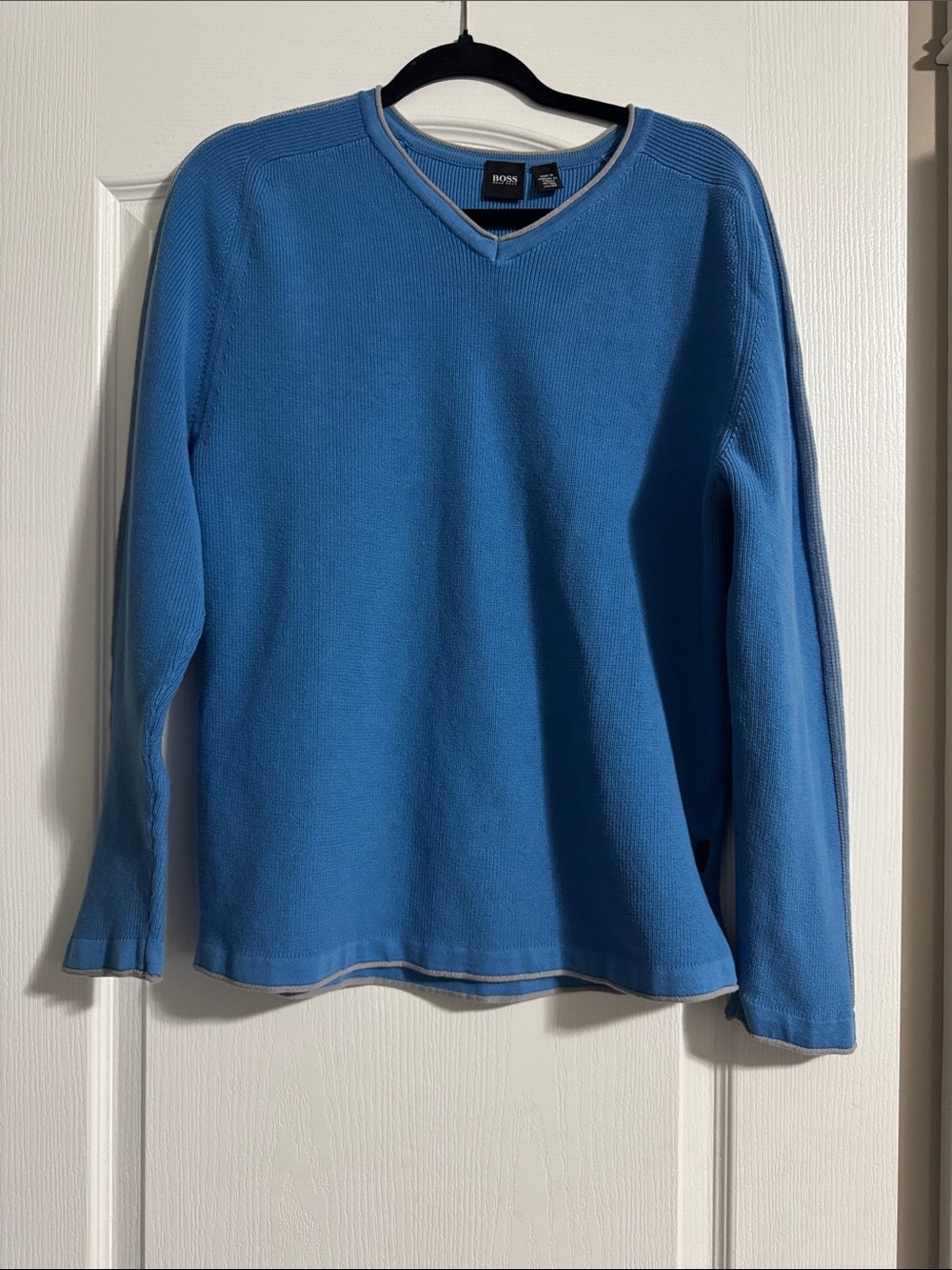 Hugo Boss Men's Sky Blue V-Neck Sweater